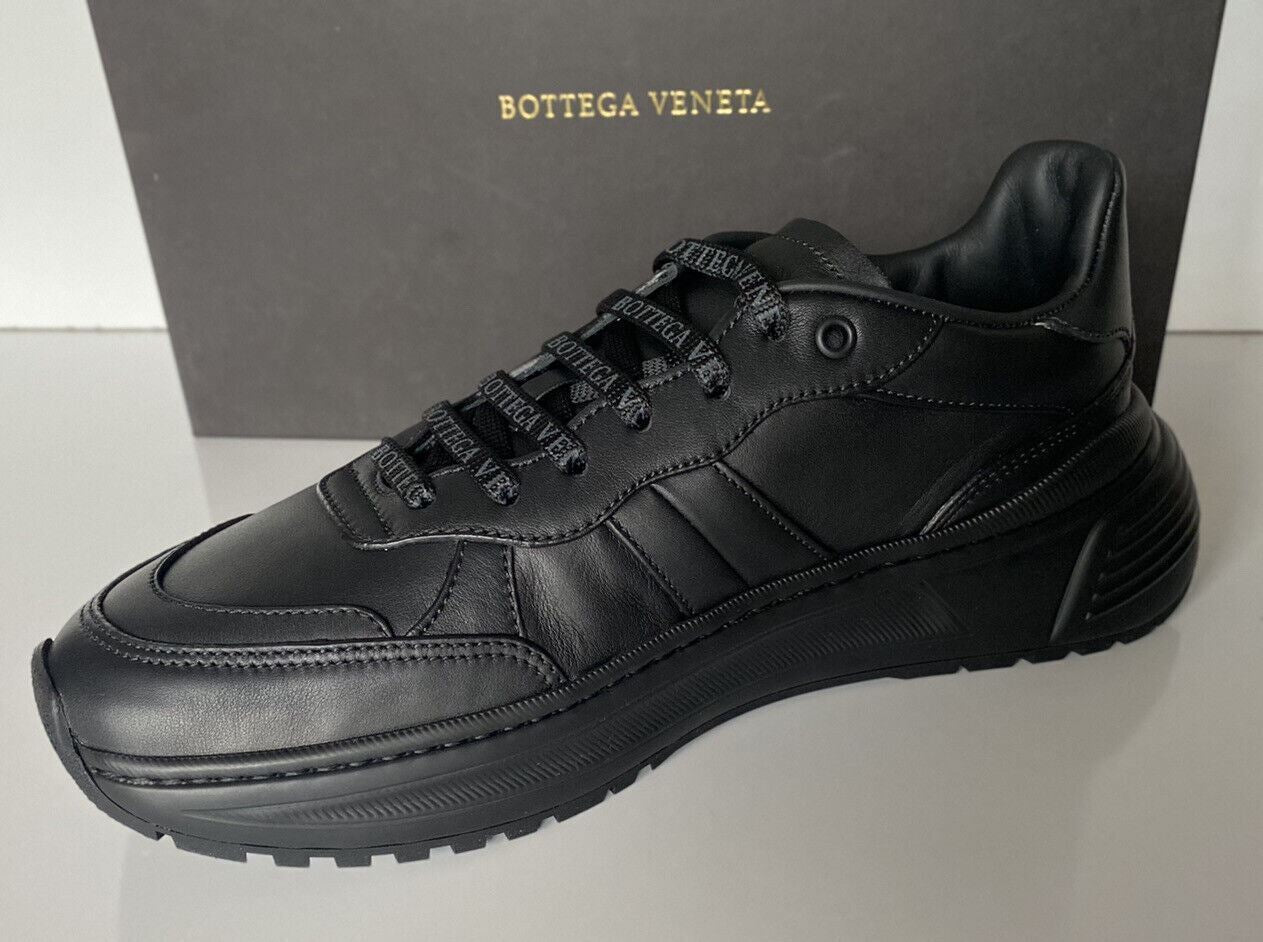 NIB $ 850 Bottega Veneta Herren-Sneakers aus schwarzem Kalbsleder 9 US (42 Eu) 565646 