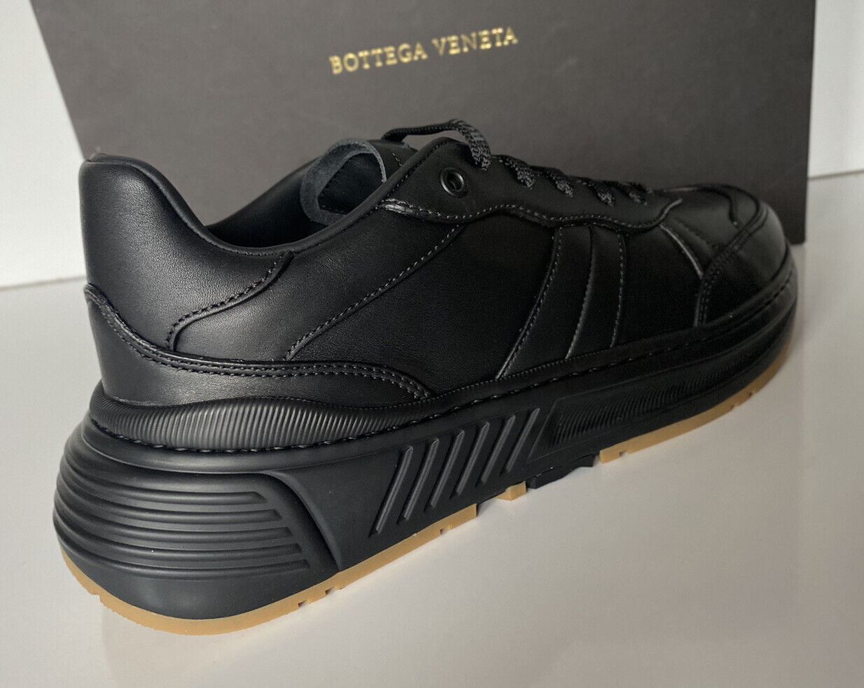 NIB $ 850 Bottega Veneta Herren-Sneakers aus schwarzem Kalbsleder 9 US (42 Eu) 565646 
