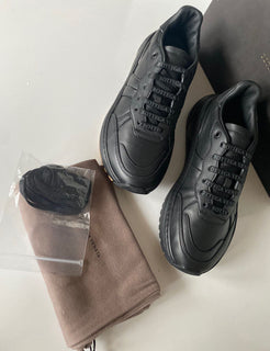 NIB $ 850 Bottega Veneta Herren-Sneakers aus schwarzem Kalbsleder 9 US (42 Eu) 565646 