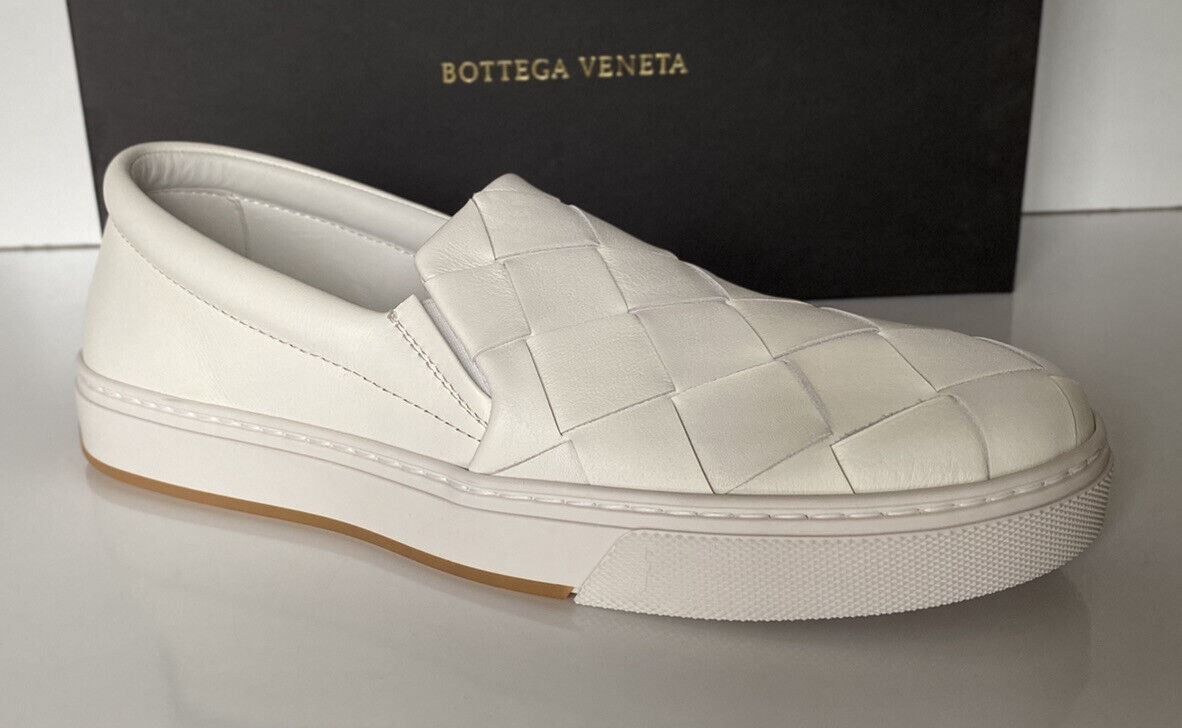 NIB 760 $ Bottega Veneta Gummisohle Kalbsleder Optik Weiße Schuhe 10,5 578303 