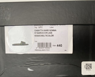 NIB $395 Versace Baroccoflage Slides Sandalen Khaki 11 US (44 Euro) IT DSU6516 