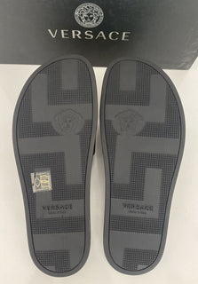 NIB $395 Versace Baroccoflage Slides Sandalen Khaki 11 US (44 Euro) IT DSU6516 