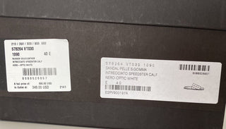 NIB 690 $ Bottega Veneta Herren Intrecciato Sandalen in Schwarz/Weiß 7 US (40) 578264 