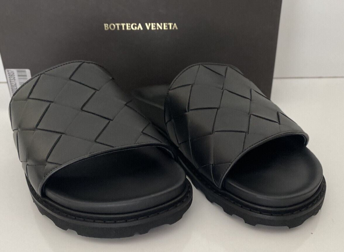 NIB 690 $ Bottega Veneta Herren Intrecciato Schwarze Sandalen 8 US (41) 578264 