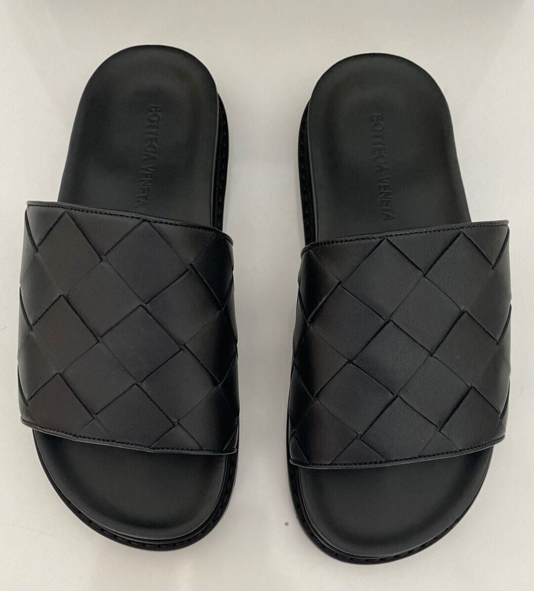 NIB 690 $ Bottega Veneta Herren Intrecciato Schwarze Sandalen 8 US (41) 578264 