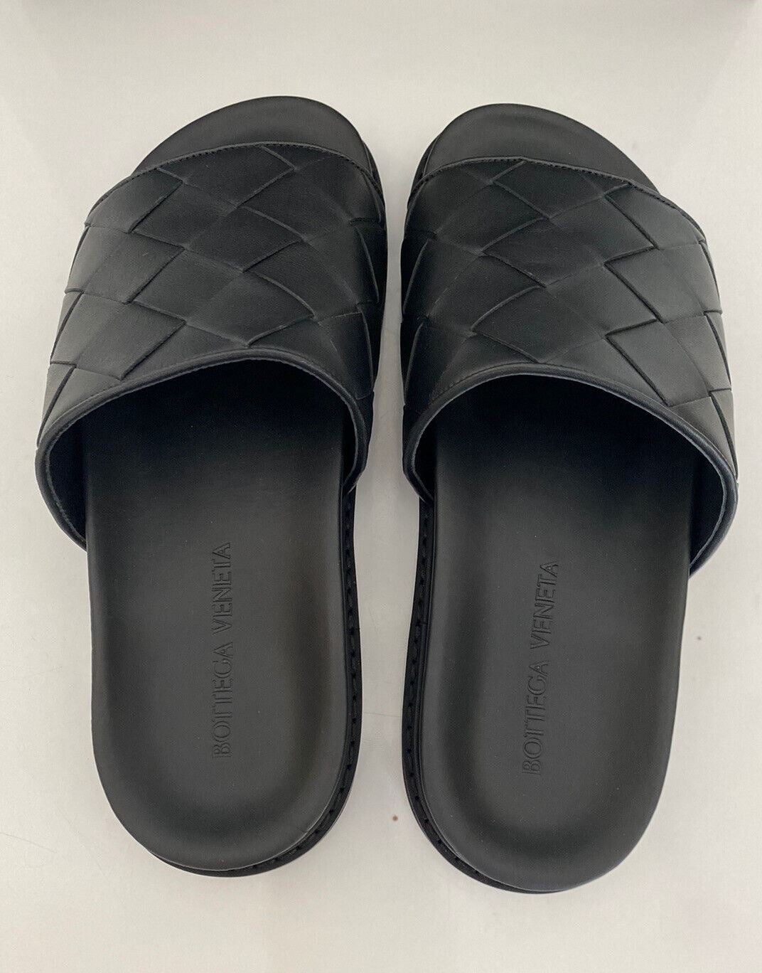 NIB 690 $ Bottega Veneta Herren Intrecciato Schwarze Sandalen 8 US (41) 578264 