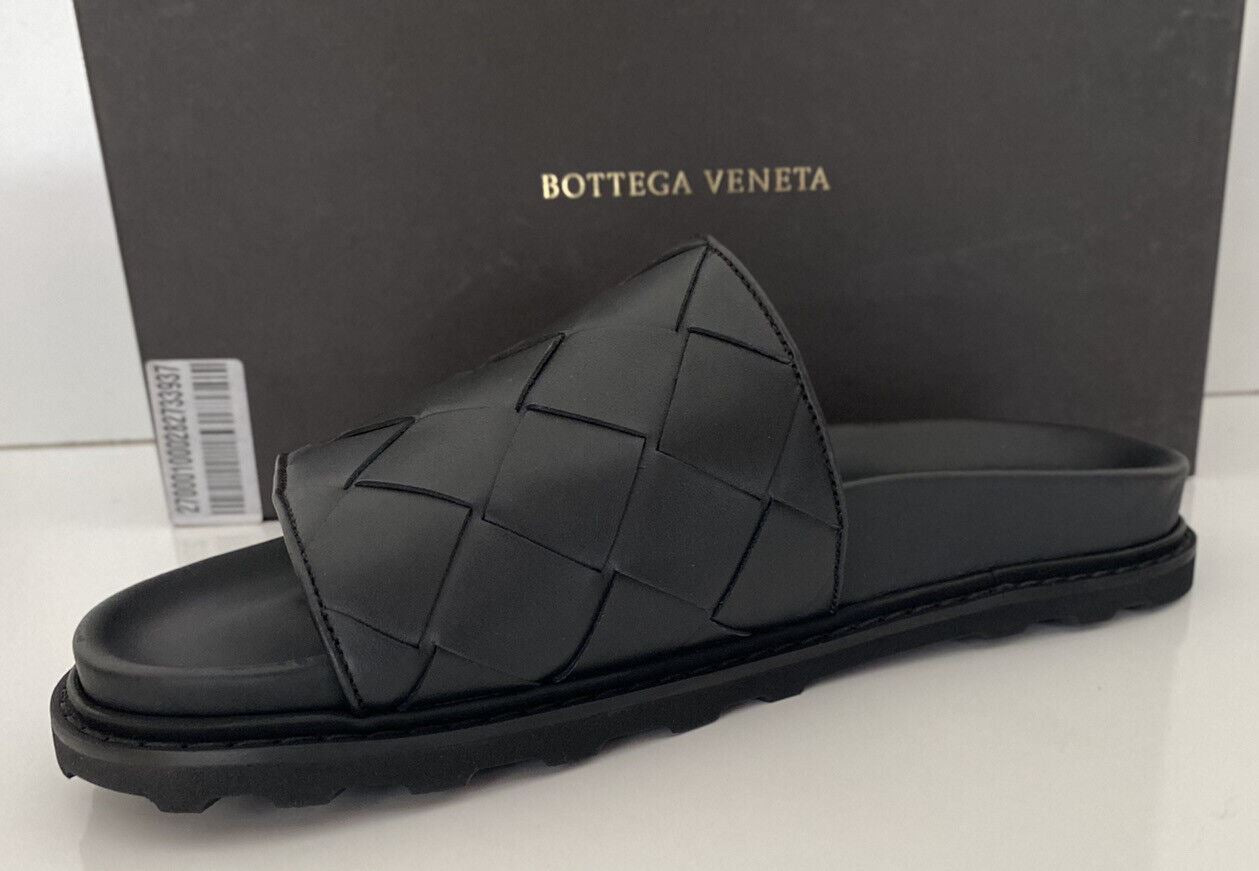 NIB 690 $ Bottega Veneta Herren Intrecciato Schwarze Sandalen 8 US (41) 578264 