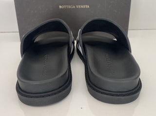 NIB 690 $ Bottega Veneta Herren Intrecciato Sandalen in Schwarz/Weiß 11 US (44) 578264 