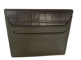 Neu mit Etikett: 490 $ Bottega Veneta Herren-Kartenetui aus Leder und Alligatorleder Kaki 581060 Italien 