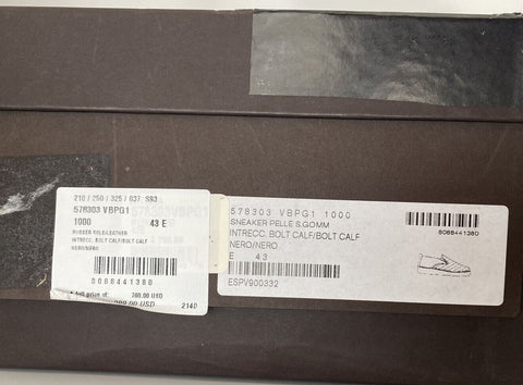 NIB $760 Bottega Veneta Intreciato Calf Leather Black Shoes 10 US 578303 Italy