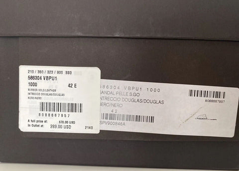 Мужские кожаные сандалии Douglas Intreciato Bottega Veneta 570 долларов США 9, США 586304 