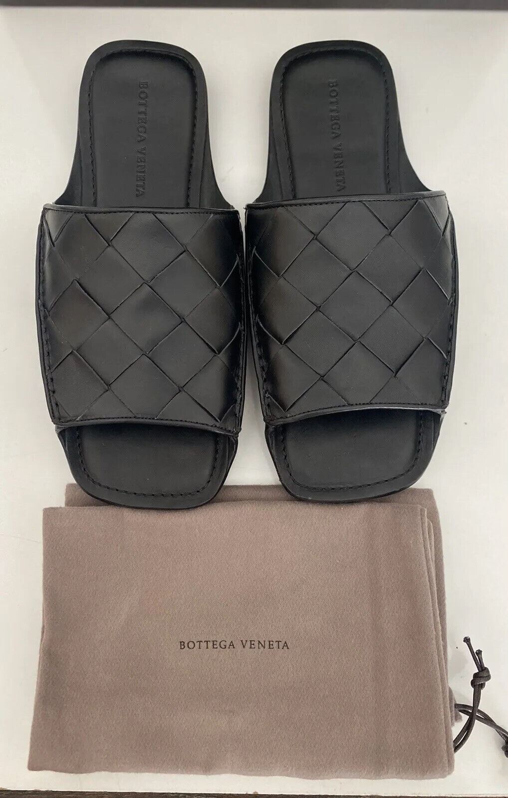 NIB $570 Bottega Veneta Men's Douglas Intreciato Leather Sandals 9 US 586304