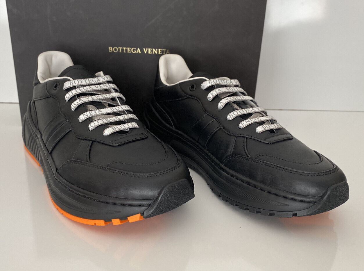 NIB 850 $ Bottega Veneta Herren-Sneakers aus schwarzem Kalbsleder 10 US (43 Eu) 565646 