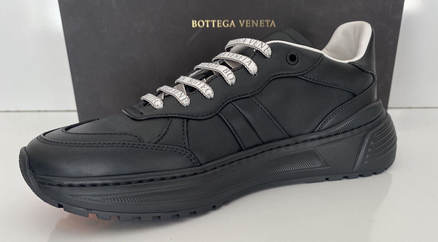 NIB 850 $ Bottega Veneta Herren-Sneakers aus schwarzem Kalbsleder 10 US (43 Eu) 565646 