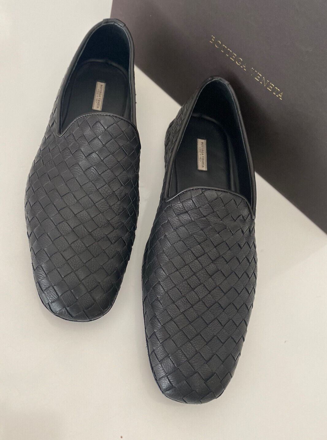 NIB $810 Bottega Veneta Intrecciato Calf Leather Black Shoes 6 US (39 Eu) 324658