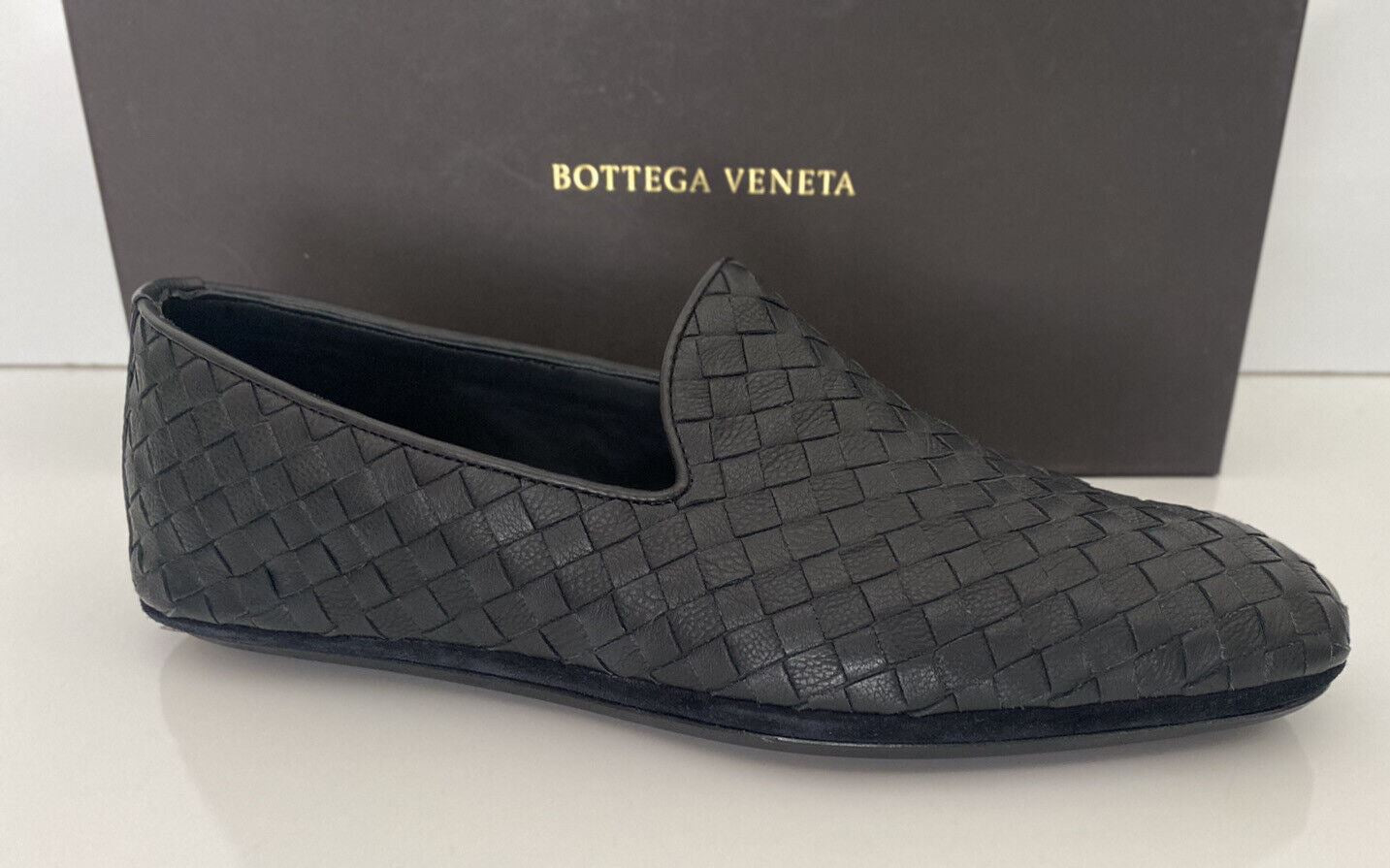 NIB $810 Bottega Veneta Intrecciato Calf Leather Black Shoes 6 US (39 Eu) 324658