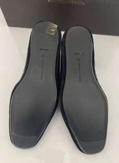 NIB $ 810 Bottega Veneta Intrecciato Kalbsleder Schwarze Schuhe 6 US (39 Eu) 324658 
