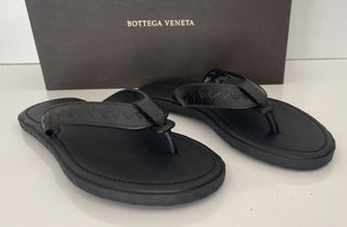 NIB 480 $ Bottega Veneta Herren-Ledersandalen in Schwarz 7 US (40 Euro) 474942 