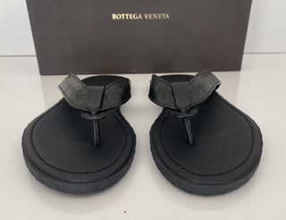 NIB 480 $ Bottega Veneta Herren-Ledersandalen in Schwarz 7 US (40 Euro) 474942 