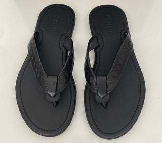 NIB 480 $ Bottega Veneta Herren-Ledersandalen in Schwarz 12 US (45 Euro) 474942 
