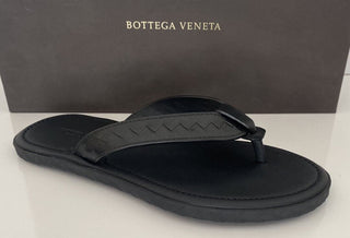 NIB 480 $ Bottega Veneta Herren-Ledersandalen in Schwarz 12 US (45 Euro) 474942 
