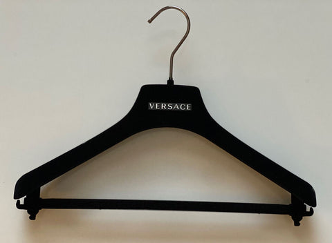 VERSACE Black Velvet Blazer Coat Suit Hangers with Silver Hardware 17.75x7.5