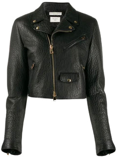 NWT $4250 Bottega Veneta Blouson Textured Leather Black Jacket 4 US (40) 572741