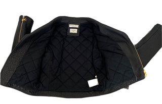 NWT $4250 Bottega Veneta Blouson Textured Leather Black Jacket 4 US (40) 572741