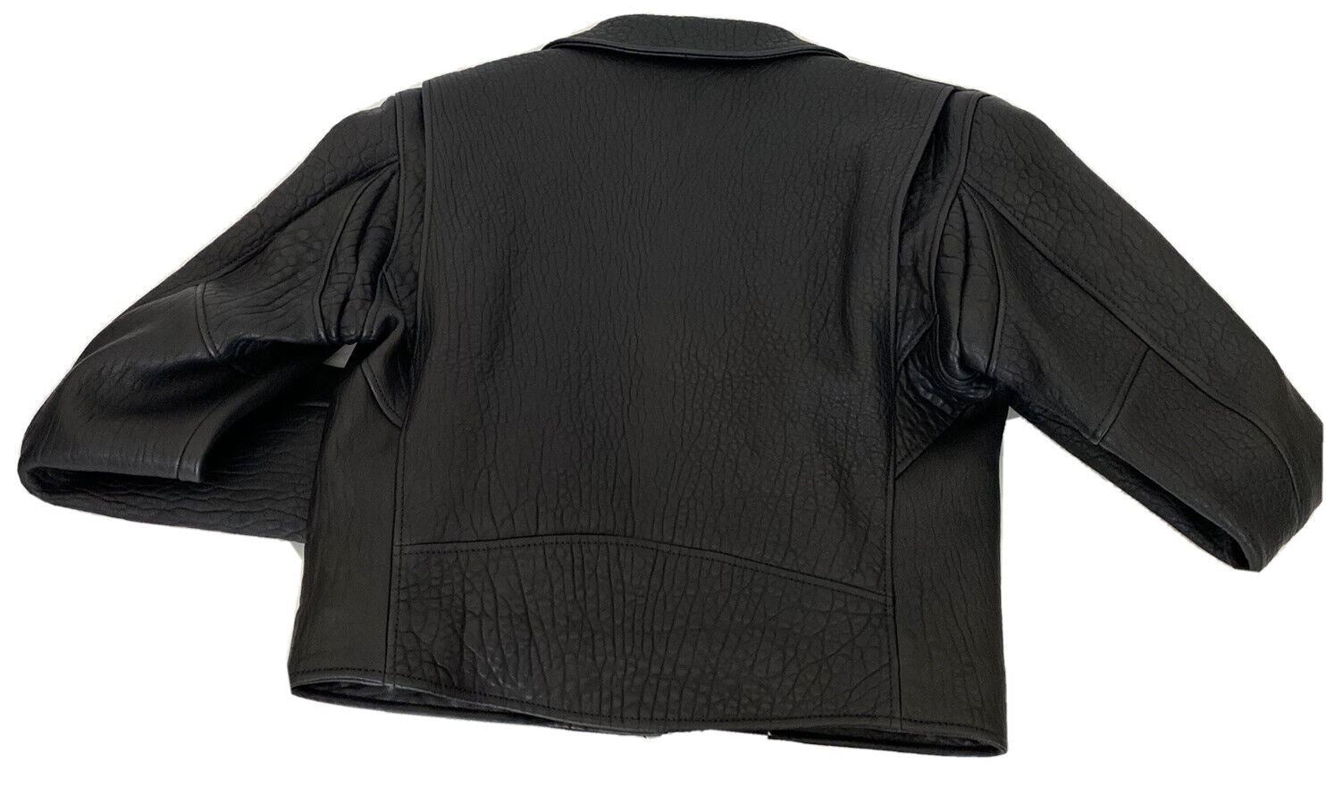 NWT 4250 долларов США Bottega Veneta Blouson Черная куртка из фактурной кожи 4 США (40) 572741