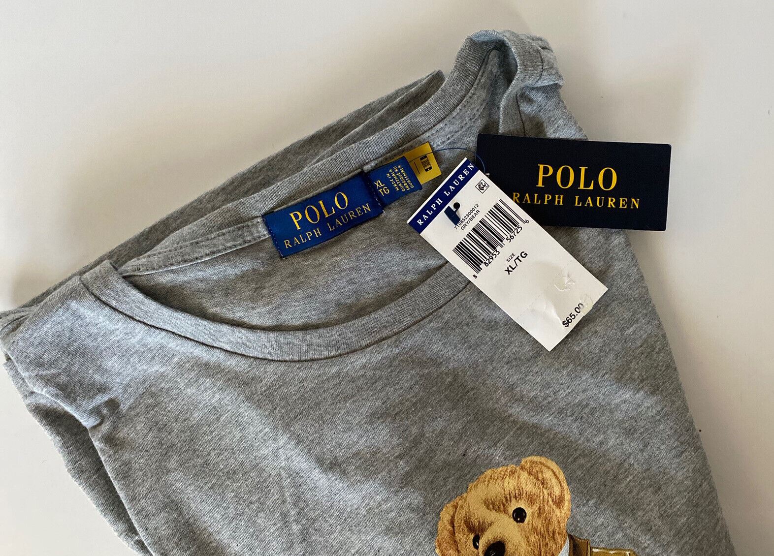 NWT $65 Polo Ralph Lauren Bear T-Shirt Gray XL