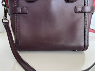 COACH Willow Floral Mercer Satchel Leder Burgunderrote Tasche 