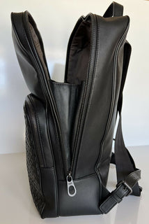 NWT 2870 $ Bottega Veneta Leder Intrecciato Rucksack Schwarz Hergestellt in Italien 493805 