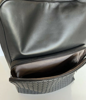 NWT 2870 $ Bottega Veneta Leder Intrecciato Rucksack Schwarz Hergestellt in Italien 493805 
