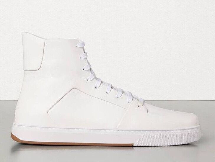NIB $ 890 Bottega Veneta Speedster Leder Weiße High-Top-Sneaker12 US 611143