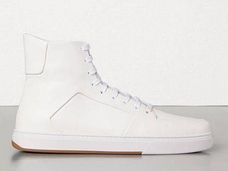 NIB $ 890 Bottega Veneta Speedster Leder Weiße High-Top-Sneaker12 US 611143