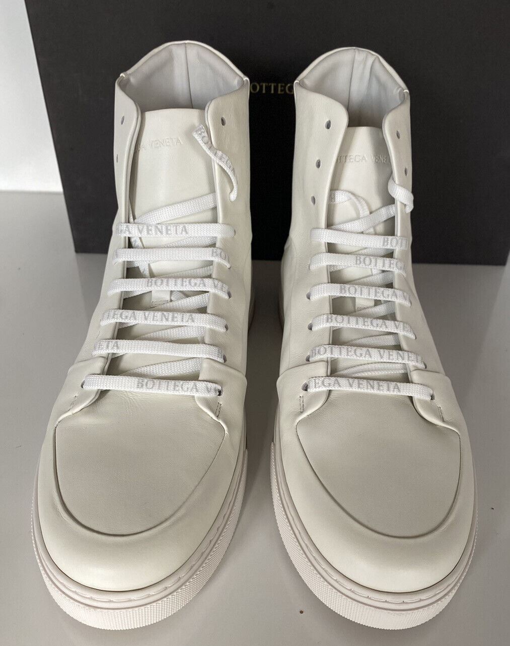 NIB $890 Bottega Veneta Speedster Leather White High-top Sneakers12 US 611143