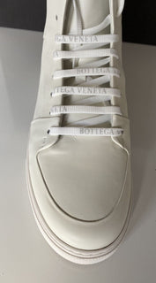 NIB $ 890 Bottega Veneta Speedster Leder Weiße High-Top-Sneaker12 US 611143