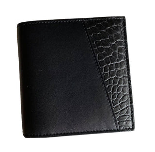 Neu mit Etikett: 750 $ Bottega Veneta Bifold-Geldbörse aus schwarzem Alligatorleder und französischem Leder 583611 
