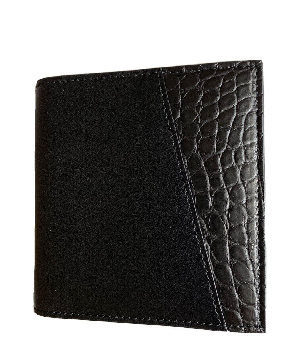 NWT $750 Bottega Veneta Bi-fold Black Wallet Alligator and French Leather 583611