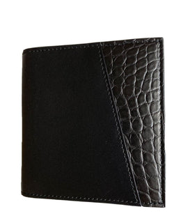 Neu mit Etikett: 750 $ Bottega Veneta Bifold-Geldbörse aus schwarzem Alligatorleder und französischem Leder 583611 