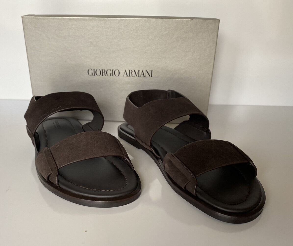 NIB $625 Giorgio Armani Brown Suede/Leather Ankle Strap Sandals 10 US X2P064 IT