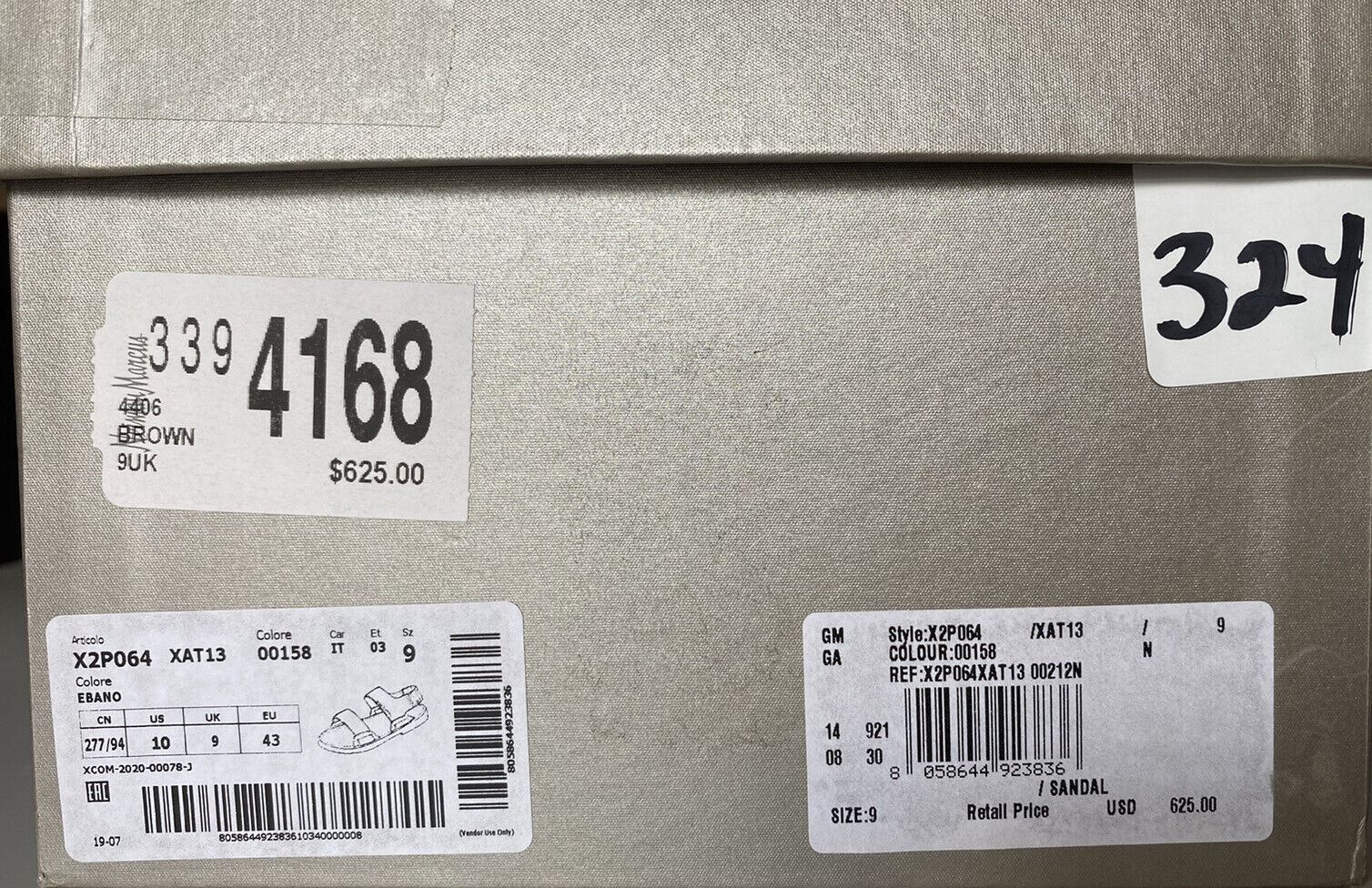 NIB 625 долларов США Giorgio Armani Коричневые замшевые/кожаные сандалии с ремешком на щиколотке 10 US X2P064 IT 