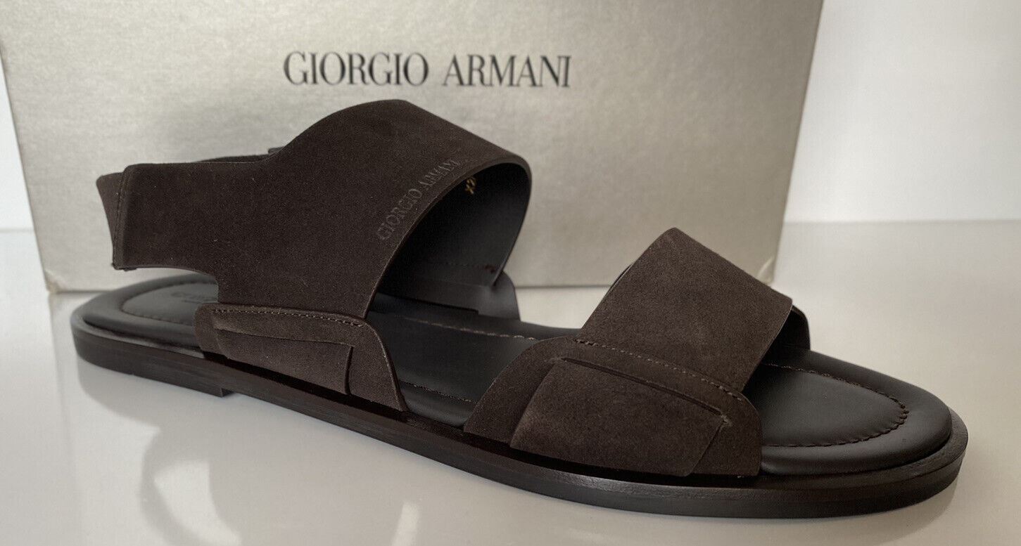 NIB $625 Giorgio Armani Brown Suede/Leather Ankle Strap Sandals 10 US X2P064 IT