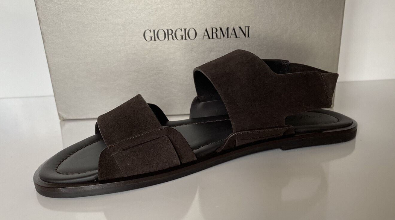 NIB 625 долларов США Giorgio Armani Коричневые замшевые/кожаные сандалии с ремешком на щиколотке 10 US X2P064 IT 