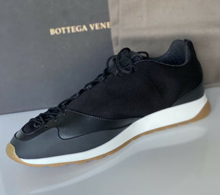 NIB 790 $ Bottega Veneta Herren Scar Tex Black Sneakers 8,5 US (41,5 Euro) 609891 