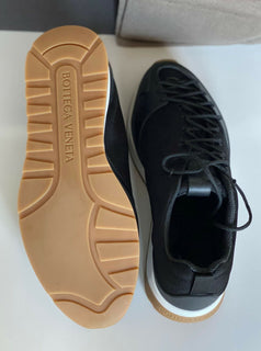NIB 790 $ Bottega Veneta Herren Scar Tex Black Sneakers 8,5 US (41,5 Euro) 609891 