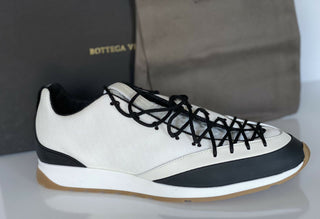 NIB 790 $ Bottega Veneta Herren Scar Tex Weiße Turnschuhe 8 US (41 Euro) 609891 