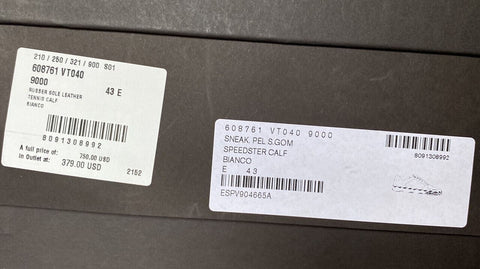 Мужские белые кроссовки Speedster Cutton Bottega Veneta, 570 долларов США, 12, США, 611183, Испания 