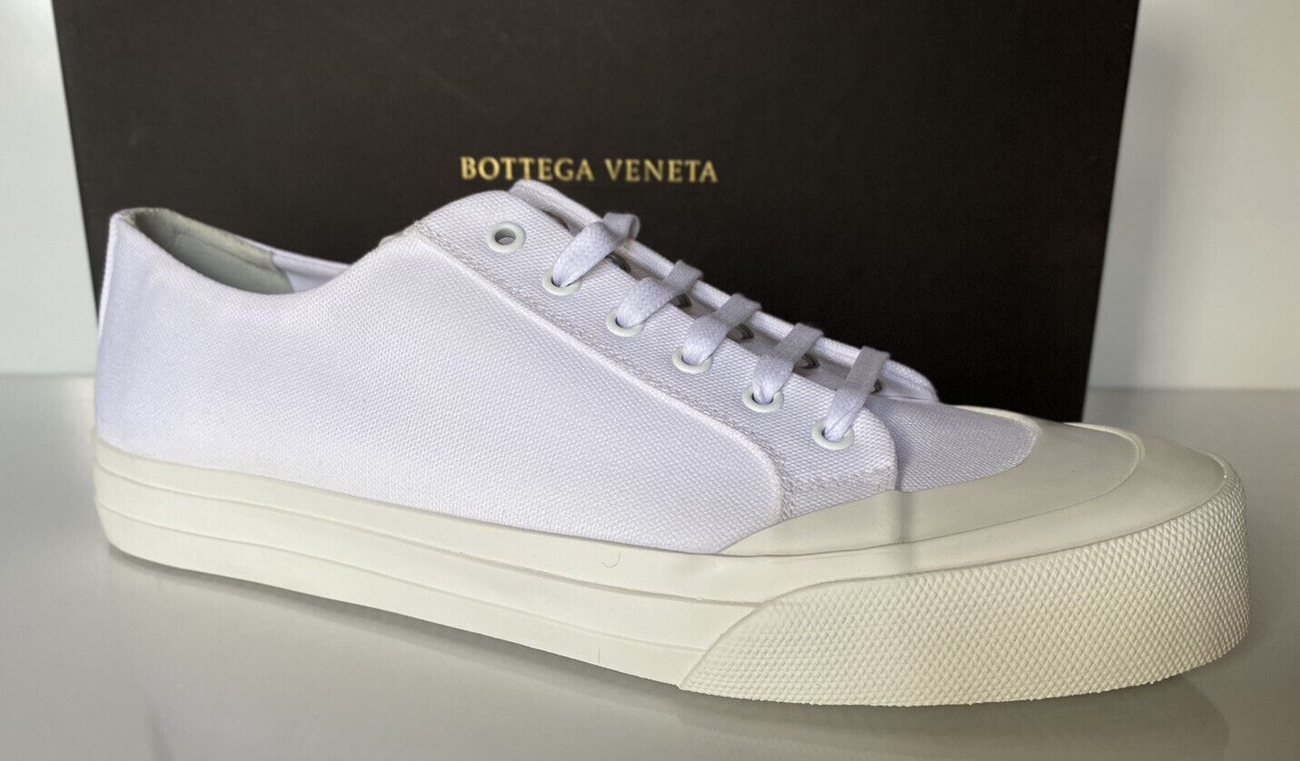 NIB $ 570 Bottega Veneta Herren Speedster Cutton Weiße Turnschuhe 12 US 611183 Spanien 