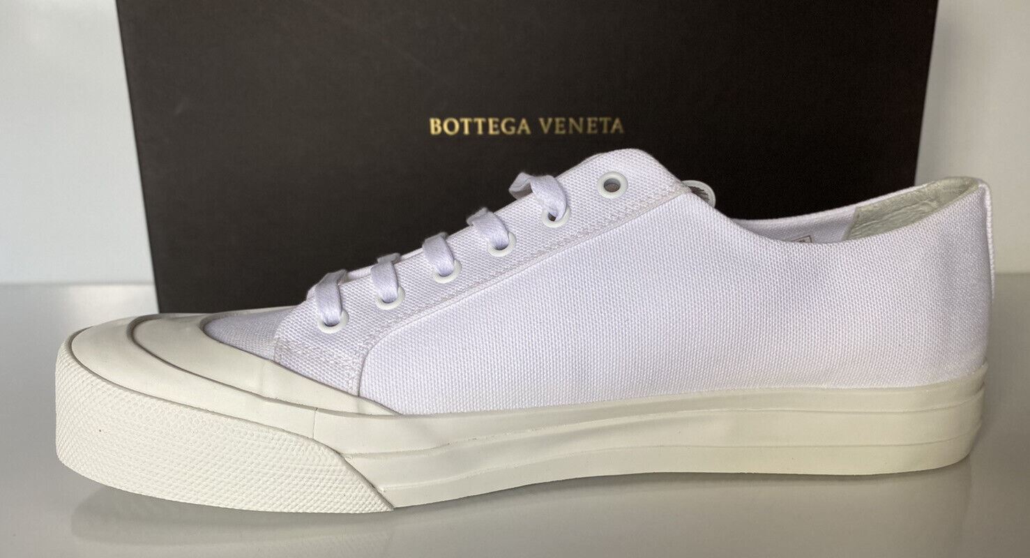 NIB $ 570 Bottega Veneta Herren Speedster Cutton Weiße Turnschuhe 12 US 611183 Spanien 